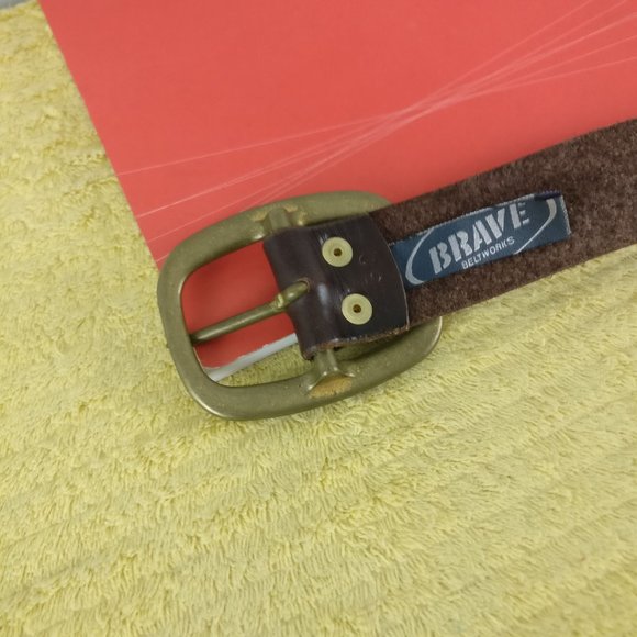 BRAVE CANADA HANDMADE Goth Leather Belt, 100% Leather Upper Leather Lining 37" - Picture 4 of 7